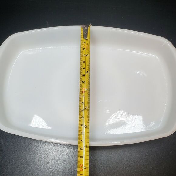 Vtg Federal Oven Proof White Milk Glass Lady Michelle Oblong Loaf Dish - Picture 5 of 10